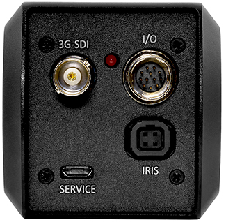 Rear view of CV344 compact full-HD Camera with 3G and HDSDI