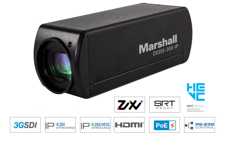 Marshall CV355-30X-IP - HD60 25x with IP (HEVC) & 3GSDI
