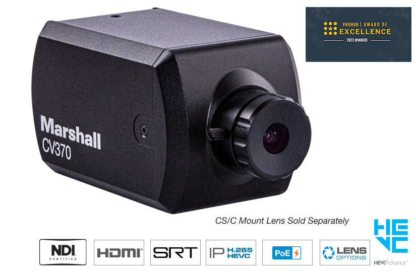 Marshall CV370 Compact POV Camera NDI HX3 and HDMI