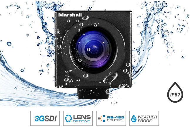 Weatherproof IP67 rated miniature pov broadcast camera