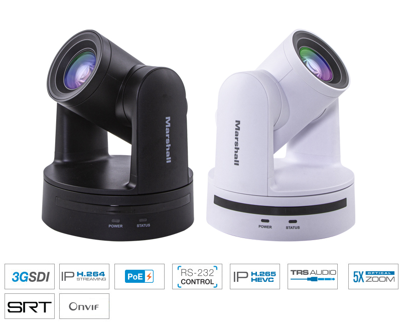 CV605-BK-WH - 5X PTZ HD Camera with 3GSDI and IP