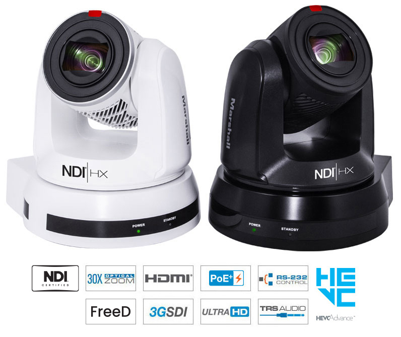 Marshall CV630-NDI/W Pair of 30X NDI PTZ UHD Cameras