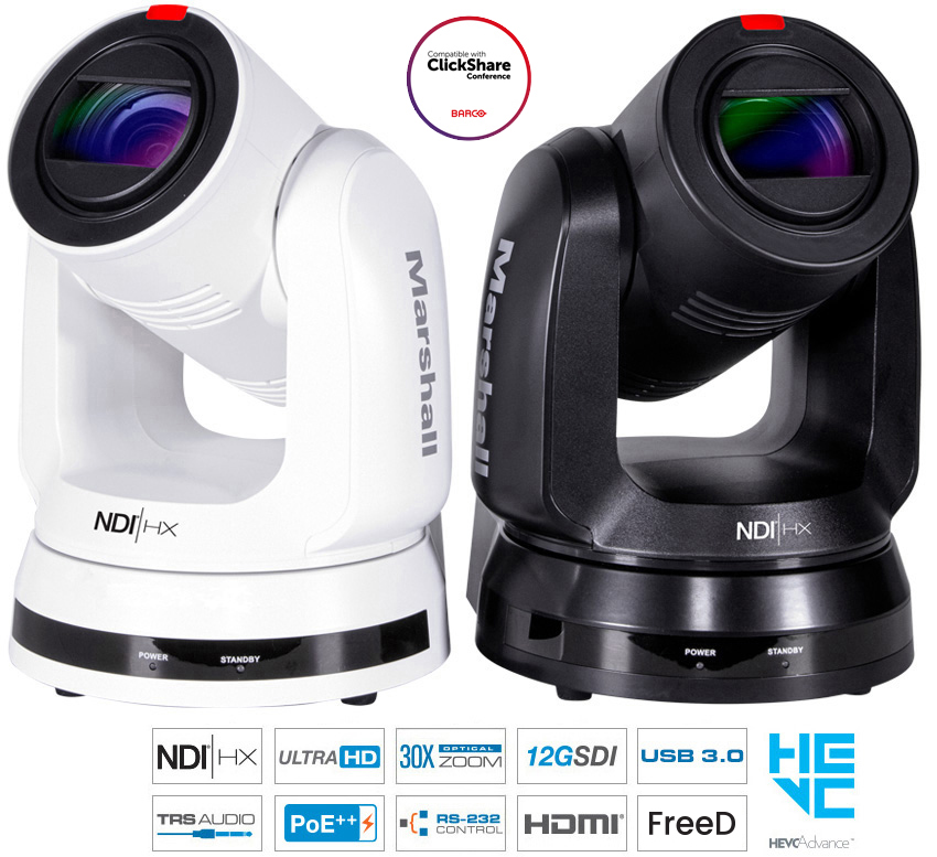 Marshall CV730-NDI and CV730-NDIW - 30X UHD60 PTZ Camera