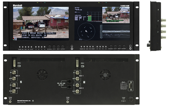 Dual 9" display monitor with IMD