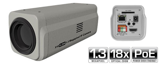 1.3 MP 18x Zoom IP Camera with HDMI