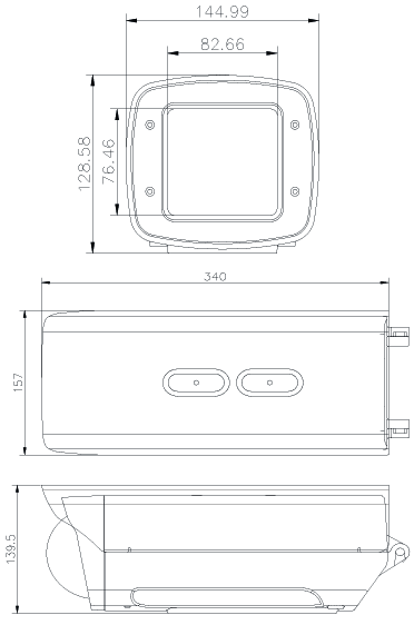 Compact IP68 Weatherproof IK10 Vandal-proof Camera Housing dimensions