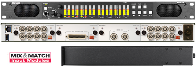 16 Channel Digital Audio Monitor, 1RU Mainframe with Tri-Color LED Bar Graphs