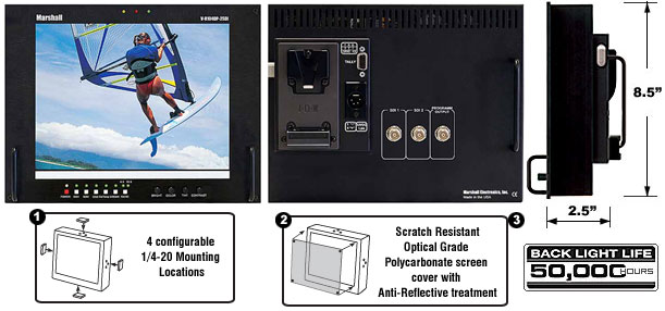 TFT-MegaPixel 10.4-Inch Field Monitor with 2 SDI Inputs