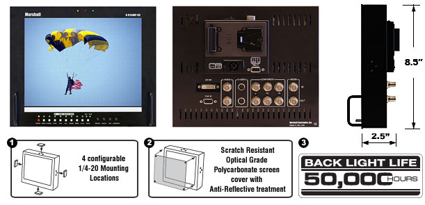 TFT-MegaPixel 10.4-Inch HD Field Monitor with Multiformat Inputs