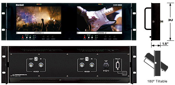 Budget Dual Screen HDSDI/SDI monitor set with 1.2 Megapixel LCD displays