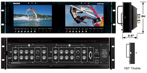 Dual Screen 1.2 TFT-MegaPixel Multiformat SDI and Analog SD Monitor Set