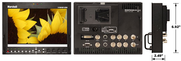 Standalone 9 inch High Definition Monitor with all Digital / Analog HD/SD Inputs
