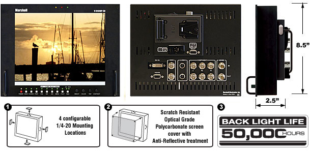 TFT-MegaPixel 10.4-Inch SDI Field Monitor with Multiformat Inputs