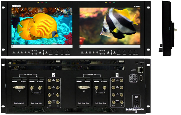 9-inch LCD Rack Mount Monitor with Modular Input and Output